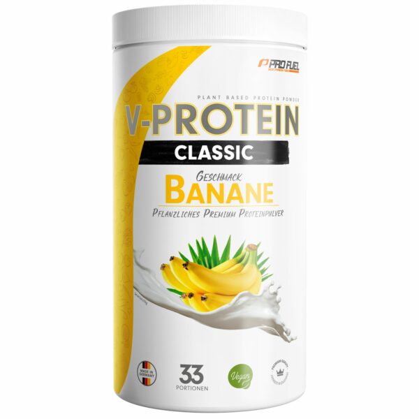 ProFuel - V-Protein Classic - Banane - veganes Proteinpulver mit 76% Protein