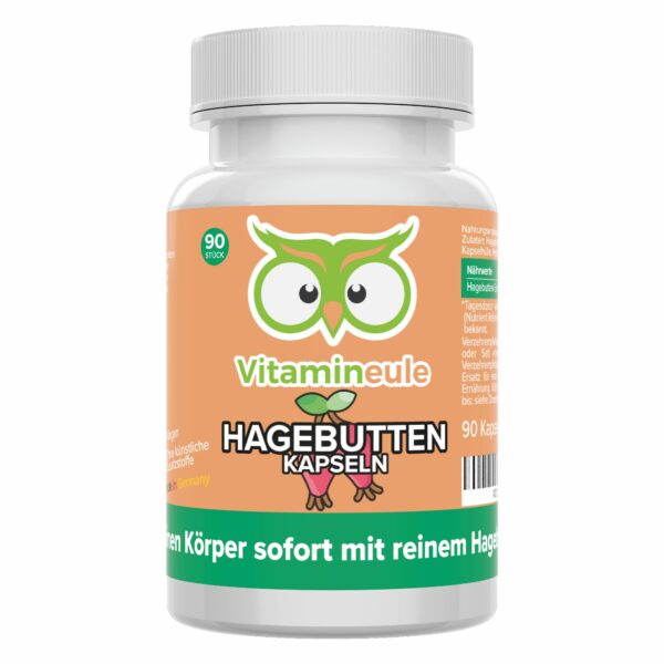 Hagebutten Kapseln - hochdosiert - Qualität aus Deutschland - ohne Zusätze - Vitamineule®