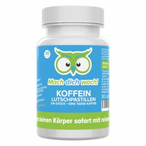 Koffein Lutschpastillen - hochdosiert - Qualität aus Deutschland - ohne Zusätze - Mach dich wach!®