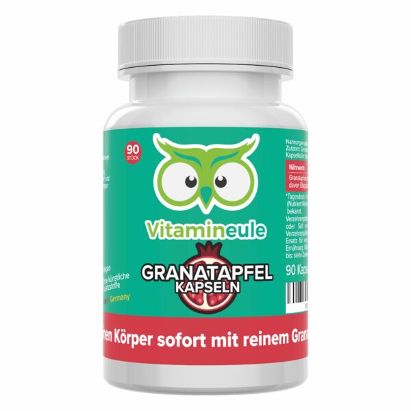 Granatapfel Kapseln - hochdosiert - Qualität aus Deutschland - ohne Zusätze - Vitamineule®